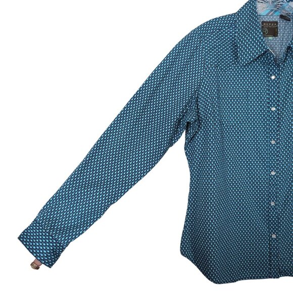 Roper Womens Blue Western Shirt size‎ XL Long Sleeve Snap Button Cowgirl - Picture 4 of 16